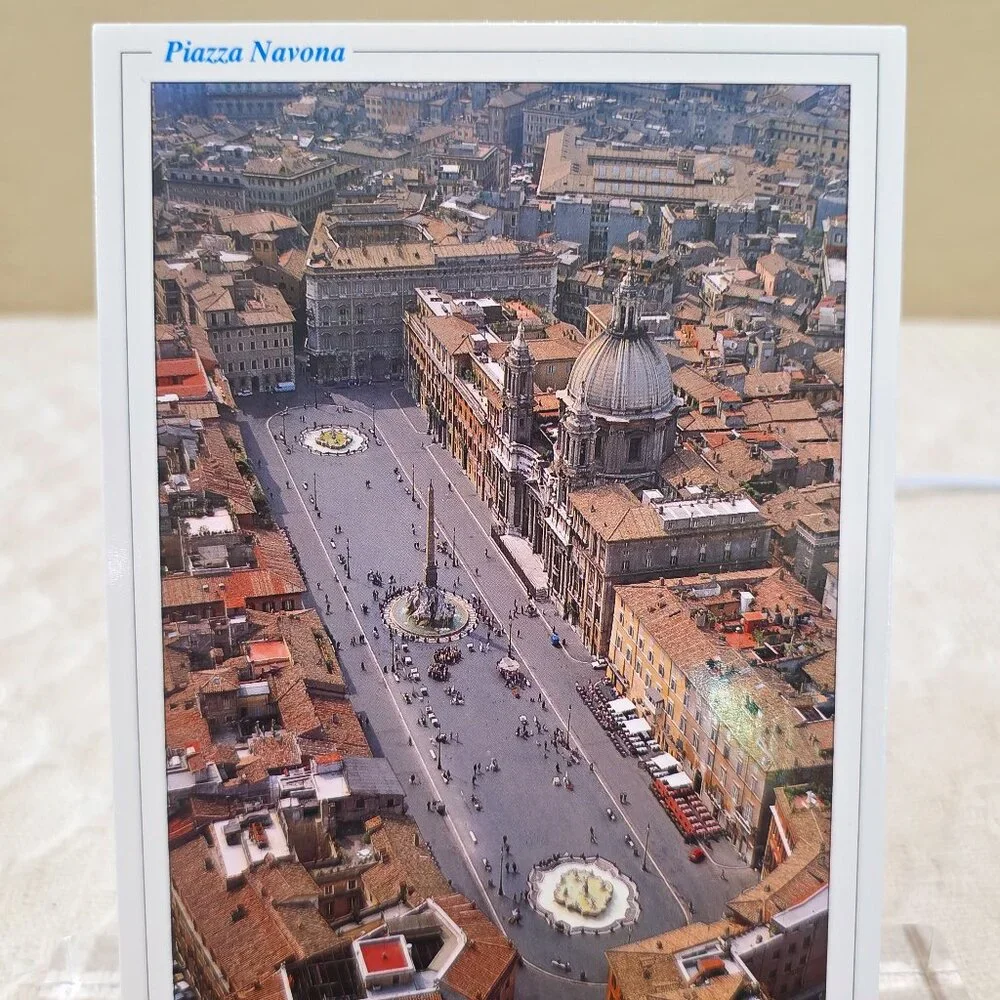 2000 Rome Roma Piazza Navona Cirilli Italy Italian Living Gift Postcard Unposted